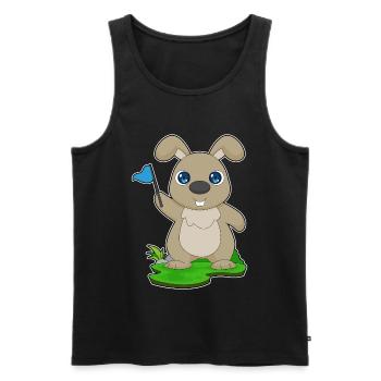 Rabbit Flag - Men's Premium Organic Tank Top - black - Front - Michal (187cm)