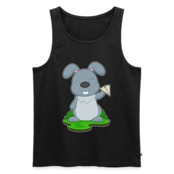 Rabbit Paper Airplane - Men's Premium Organic Tank Top - black - Front - Michal (187cm)