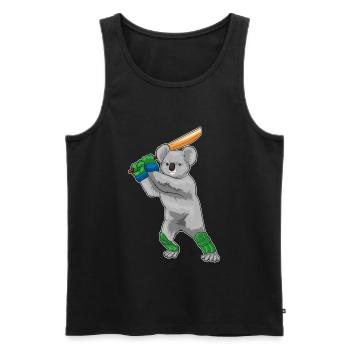 Koala Cricket Cricket Bats - Men's Premium Organic Tank Top - black - Front - AI Model Male 178 light (178cm)