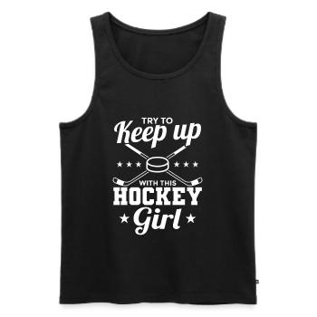 Hockey sur glace Filles - Débardeur bio Premium Homme - noir - Devant - Michal (187cm)
