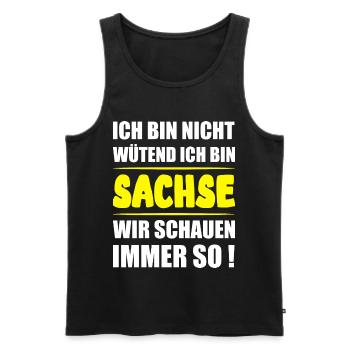 Ich bin Sachse – Lustiger Sächsisch Spruch - Männer Premium Bio Tank Top - Schwarz - Vorne - Michal (187cm)