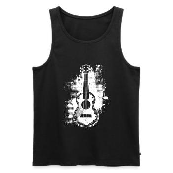 Ukulele Skizze - Männer Premium Bio Tank Top - Schwarz - Vorne - AI Model Male 178 light (178cm)