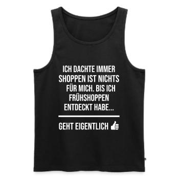 Shopping ist nichts für mich - Männer Premium Bio Tank Top - Schwarz - Vorne - AI Model Male 178 light (178cm)