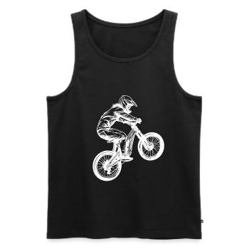Fille de vélo de montagne - Débardeur bio Premium Homme - noir - Devant - Michal (187cm)