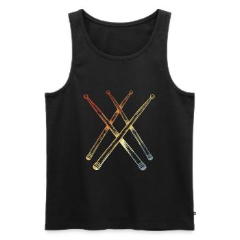 Retro Drumsticks Sketch - Men's Premium Organic Tank Top - black - Front - AI Model Male 178 light (178cm)