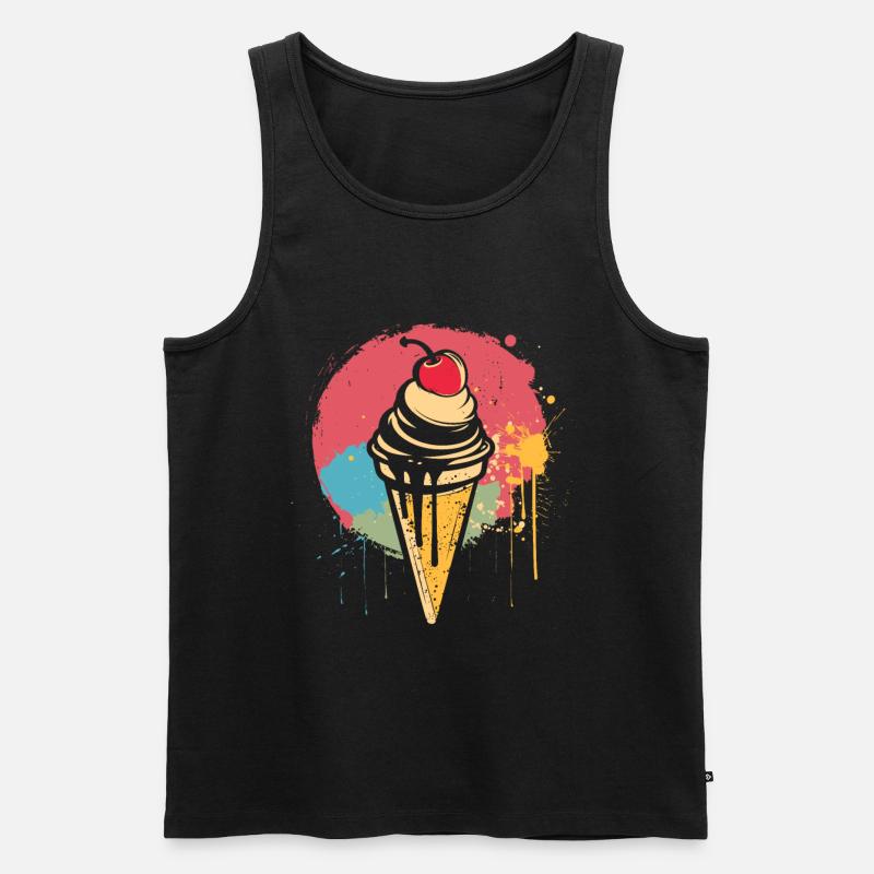 Eiswaffel Graffiti - Männer Premium Bio Tank Top - Schwarz