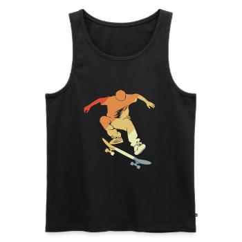 Graphique de skateboard vintage - Débardeur bio Premium Homme - noir - Devant - AI Model Male 178 light (178cm)