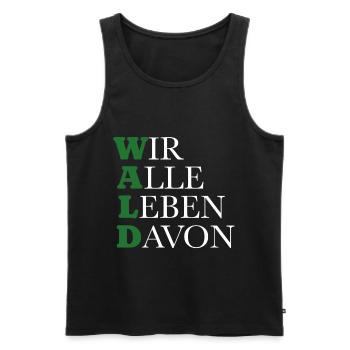 Wald - Wir alle leben davon - Männer Premium Bio Tank Top - Schwarz - Vorne - AI Model Male 178 light (178cm)