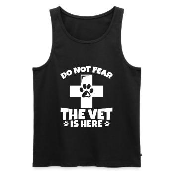 Don't worry, the vet is there - Men's Premium Organic Tank Top - black - Front - AI Model Male 178 light (178cm)