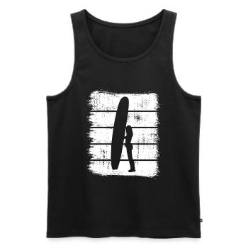 Surferin Design - Männer Premium Bio Tank Top - Schwarz - Vorne - AI Model Male 178 light (178cm)