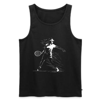 Croquis de joueur de tennis - Débardeur bio Premium Homme - noir - Devant - Michal (187cm)
