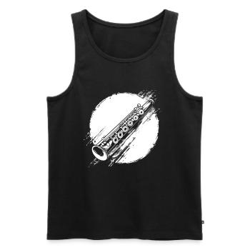 Flûte graphique - Débardeur bio Premium Homme - noir - Devant - AI Model Male 178 light (178cm)