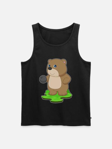 Bear Bowling Bowling Ball - Men's Premium Organic Tank Top - black