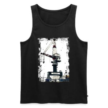 Grue Rostock Port Liebherrr - Débardeur bio Premium Homme - noir - Devant - Michal (187cm)