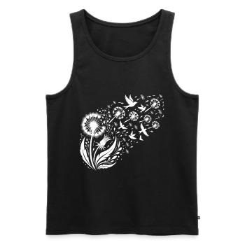 Dandelion Birds in Flight Nature Art Dandelion - Men's Premium Organic Tank Top - black - Front - AI Model Male 178 light (178cm)