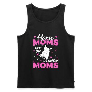 Pferde Mütter sind die besseren Mütter - Männer Premium Bio Tank Top - Schwarz - Vorne - Michal (187cm)