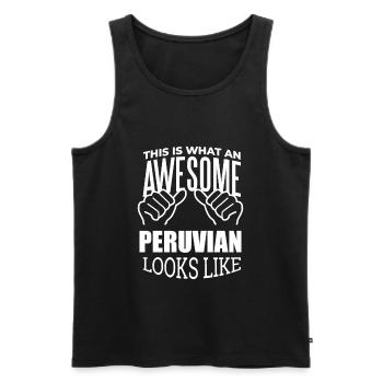 Peru - Men's Premium Organic Tank Top - black - Front - AI Model Male 178 light (178cm)