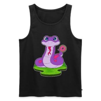 Schlange Donut - Männer Premium Bio Tank Top - Schwarz - Vorne - Michal (187cm)