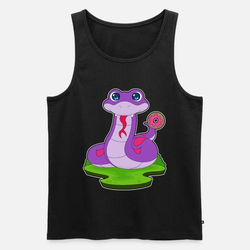 Schlange Donut - Männer Premium Bio Tank Top - Schwarz