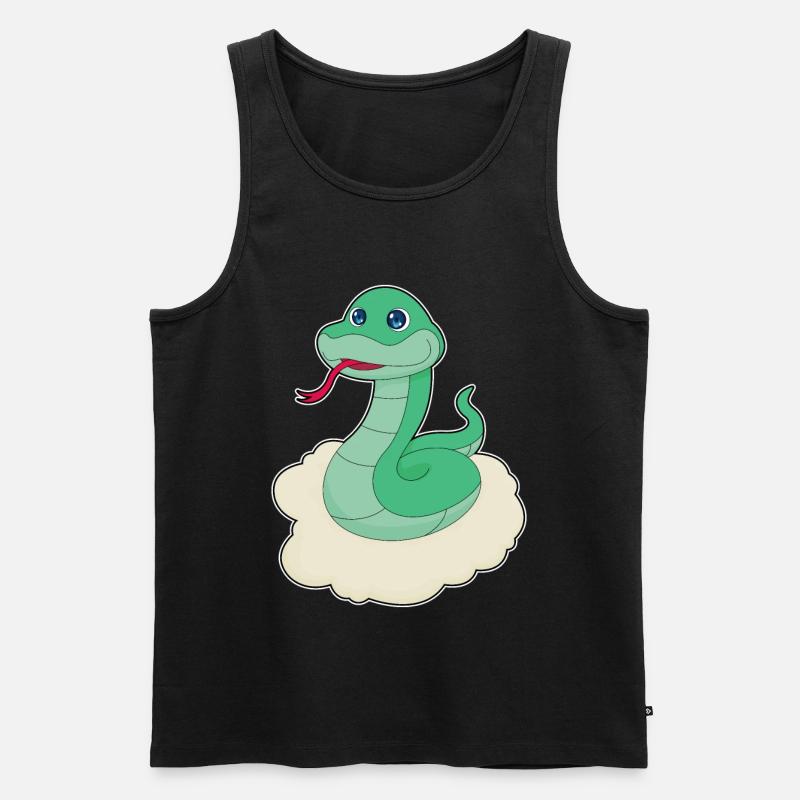 Schlange Wolken - Männer Premium Bio Tank Top - Schwarz