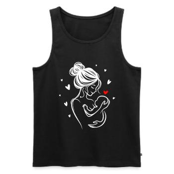 Tu es mon petit grand amour – mère et enfant - Débardeur bio Premium Homme - noir - Devant - Michal (187cm)