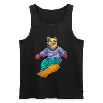 Bear Snowboarder Snowboard - Men's Premium Organic Tank Top - black - Front - Michal (187cm)