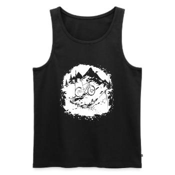 Mountain Bike Graphics - Men's Premium Organic Tank Top - black - Front - AI Model Male 178 light (178cm)