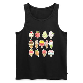 Eiscreme Cartoon Look - Männer Premium Bio Tank Top - Schwarz - Vorne - AI Model Male 178 light (178cm)