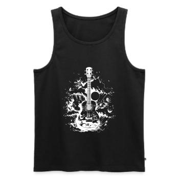 Ukulele Zeichnung - Männer Premium Bio Tank Top - Schwarz - Vorne - AI Model Male 178 light (178cm)