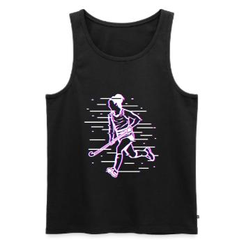 Dessin de fille de hockey - Débardeur bio Premium Homme - noir - Devant - AI Model Male 178 light (178cm)