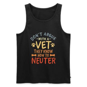 Don't discuss with a veterinarian - Men's Premium Organic Tank Top - black - Front - Michal (187cm)