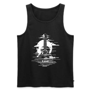 Ukulele Graphics - Men's Premium Organic Tank Top - black - Front - AI Model Male 178 light (178cm)