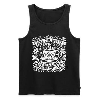 Tochter mit Koffeinhaltige Einstellung - Männer Premium Bio Tank Top - Schwarz - Vorne - AI Model Male 178 light (178cm)
