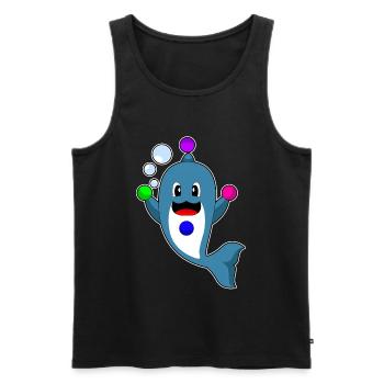 Dolphin juggler juggling - Men's Premium Organic Tank Top - black - Front - Michal (187cm)