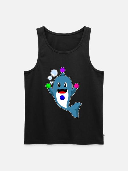 Dolphin juggler juggling - Men's Premium Organic Tank Top - black