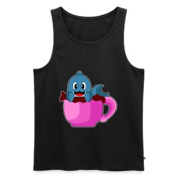 Dolphin Coffee Mug - Men's Premium Organic Tank Top - black - Front - Michal (187cm)
