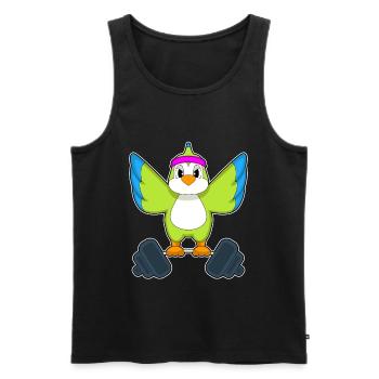 Papagei Bodybuilder Langhantel Bodybuilding - Männer Premium Bio Tank Top - Schwarz - Vorne - AI Model Male 178 light (178cm)