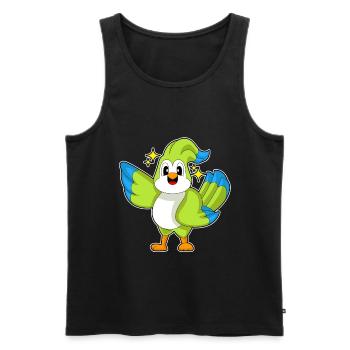 Papagei Sterne - Männer Premium Bio Tank Top - Schwarz - Vorne - AI Model Male 178 light (178cm)