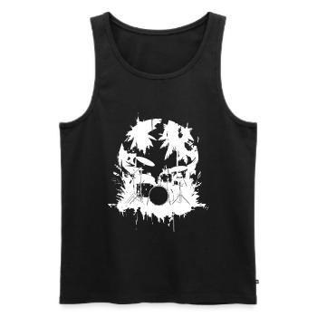 Schlagzeug Grafik - Männer Premium Bio Tank Top - Schwarz - Vorne - AI Model Male 178 light (178cm)