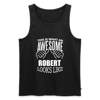 Robert - Männer Premium Bio Tank Top - Schwarz - Vorne - AI Model Male 178 light (178cm)