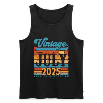 Juli 2025, Juli 2025 Geburtstagsgeschenk. - Männer Premium Bio Tank Top - Schwarz - Vorne - Michal (187cm)