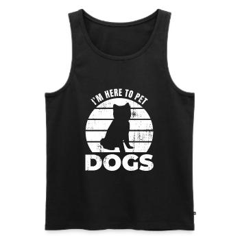 I'm here to pet dogs - Men's Premium Organic Tank Top - black - Front - Michal (187cm)