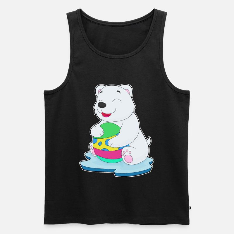 Eisbär Ostern Osterei - Männer Premium Bio Tank Top - Schwarz