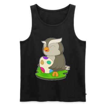 Eule Ostern Osterei - Männer Premium Bio Tank Top - Schwarz - Vorne - Michal (187cm)
