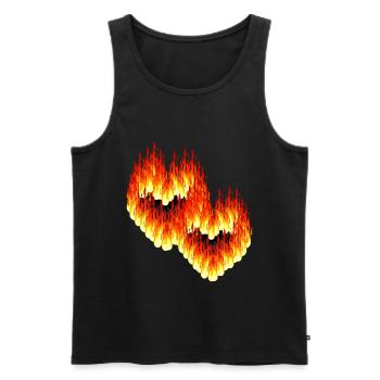 Flammen Herz Herzen Romantik Valentin Liebe - Männer Premium Bio Tank Top - Schwarz - Vorne - Michal (187cm)