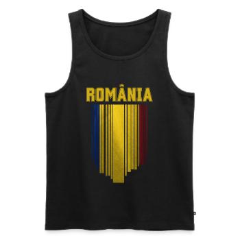 Romanian flag, Romanian pride - Men's Premium Organic Tank Top - black - Front - AI Model Male 178 light (178cm)