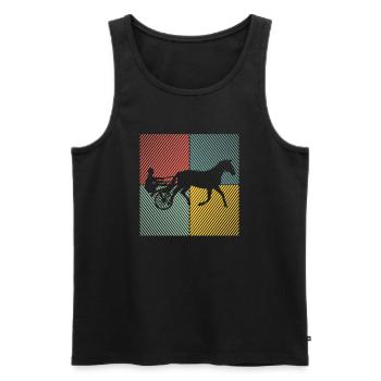Trotting Horse, Trotting Racing, Equestrian Sports, Horses - Men's Premium Organic Tank Top - black - Front - Michal (187cm)
