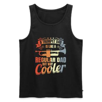 Trompetenspieler Vater - Männer Premium Bio Tank Top - Schwarz - Vorne - Michal (187cm)