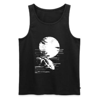 Dessin de pêche - Débardeur bio Premium Homme - noir - Devant - AI Model Male 178 light (178cm)