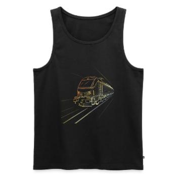 Zug Skizze 90er Look - Männer Premium Bio Tank Top - Schwarz - Vorne - Michal (187cm)